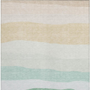 HomeRoots 8' X 10' Striped Teal Blue Green Indoor Outdoor Area Rug – Durable, Washable, Stylish & Versatile! 629422
