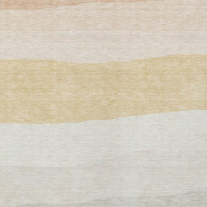 HomeRoots 5' Wheat Gold & Beige Striped Washable Area Rug – Durable Indoor/Outdoor Comfort for Any Space 629426