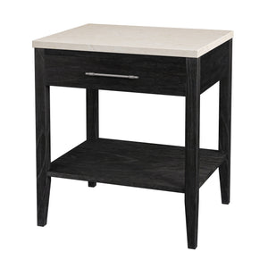 Butler Specialty Butler Averly Marble And Wood Nightstand - Elegant Storage Solution With Open Shelf For Modern Spaces Black Mindi Wood,Mindi Veneer,Mdf,Marble 6294432-butler