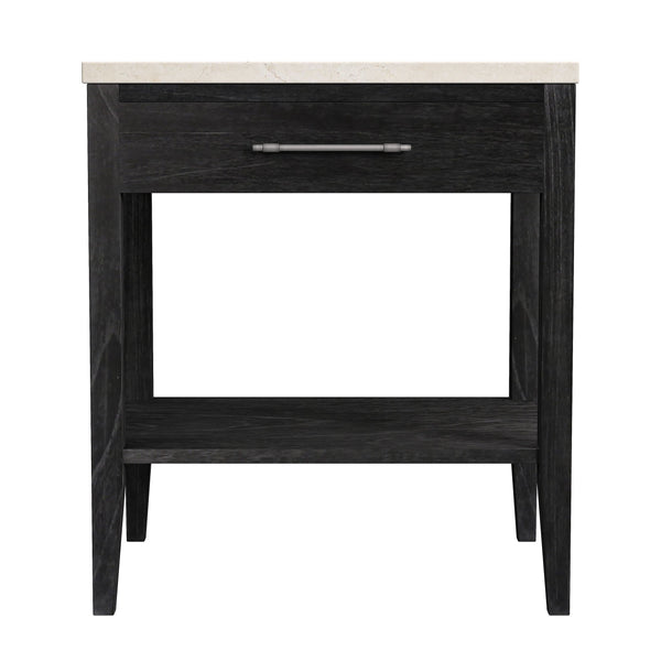 Butler Specialty Butler Averly Marble And Wood Nightstand - Elegant Storage Solution With Open Shelf For Modern Spaces Black Mindi Wood,Mindi Veneer,Mdf,Marble 6294432-butler