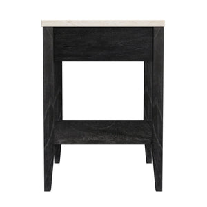 Butler Specialty Butler Averly Marble And Wood Nightstand - Elegant Storage Solution With Open Shelf For Modern Spaces Black Mindi Wood,Mindi Veneer,Mdf,Marble 6294432-butler