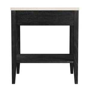 Butler Specialty Butler Averly Marble And Wood Nightstand - Elegant Storage Solution With Open Shelf For Modern Spaces Black Mindi Wood,Mindi Veneer,Mdf,Marble 6294432-butler