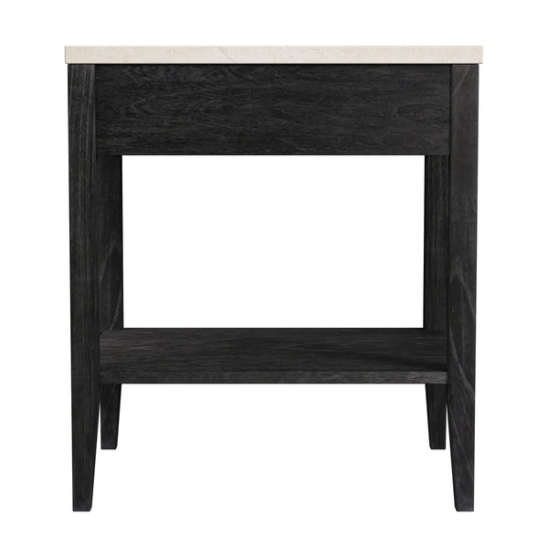 Butler Specialty Butler Averly Marble And Wood Nightstand - Elegant Storage Solution With Open Shelf For Modern Spaces Black Mindi Wood,Mindi Veneer,Mdf,Marble 6294432-butler