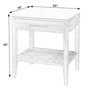 Butler Specialty Butler Averly Elegant Marble And Wood Nightstand With Drawer And Open Shelf For Modern Interiors Light Brown Java Wood,Gamelina Veneer,Mdf,Marble 6294455-butler