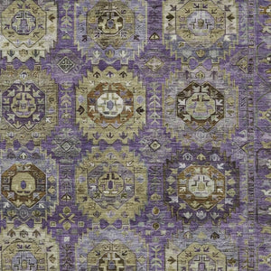 HomeRoots 5' X 8' Eggplant Lavender Medallion Rug - Stylish, Washable Area Rug for Indoor & Outdoor Spaces 629450