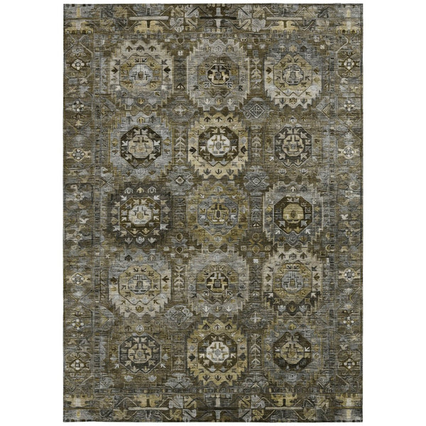 HomeRoots 9' X 12' Medallion Patterned Area Rug - Washable, Durable & Versatile for Indoor/Outdoor Use 629459