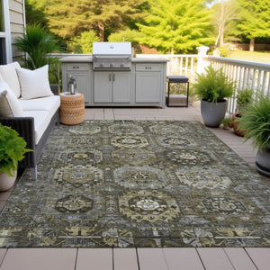 HomeRoots 9' X 12' Medallion Patterned Area Rug - Washable, Durable & Versatile for Indoor/Outdoor Use 629459
