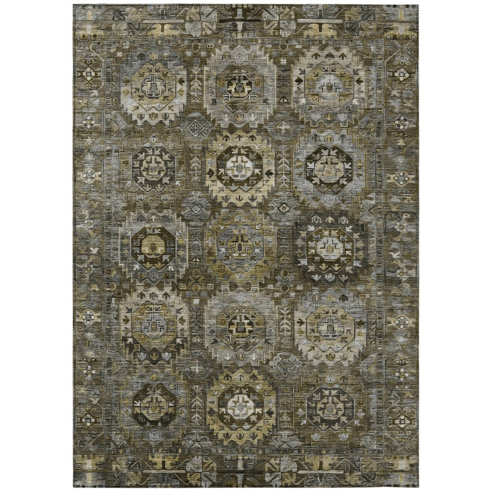 HomeRoots 9' X 12' Medallion Patterned Area Rug - Washable, Durable & Versatile for Indoor/Outdoor Use 629459