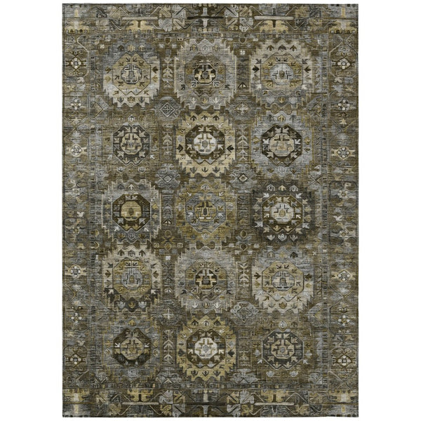 HomeRoots 9' X 12' Medallion Patterned Area Rug - Washable, Durable & Versatile for Indoor/Outdoor Use 629459