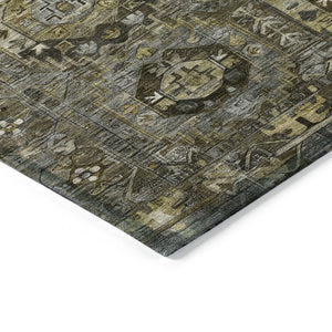 HomeRoots 9' X 12' Medallion Patterned Area Rug - Washable, Durable & Versatile for Indoor/Outdoor Use 629459