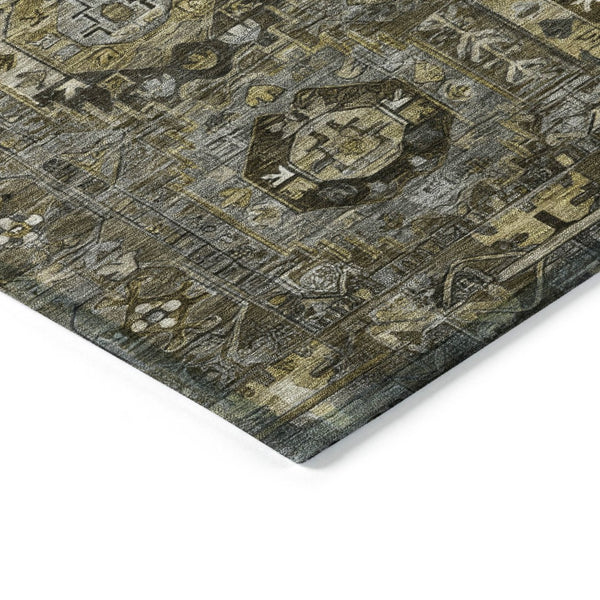 HomeRoots 9' X 12' Medallion Patterned Area Rug - Washable, Durable & Versatile for Indoor/Outdoor Use 629459