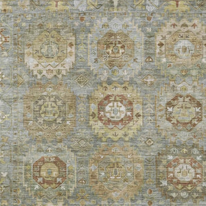 HomeRoots 5' X 8' Sage Brown and Taupe Medallion Area Rug - Stylish, Washable, Indoor/Outdoor for High Traffic Areas 629462