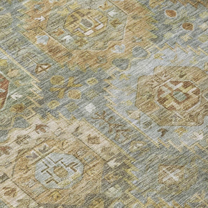 HomeRoots 8' Sage Brown Medallion Indoor Outdoor Area Rug - Stylish, Washable, Durable, Versatile Design for Any Space 629463