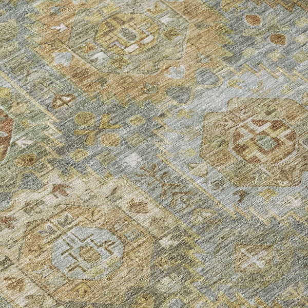 HomeRoots 8' Sage Brown Medallion Indoor Outdoor Area Rug - Stylish, Washable, Durable, Versatile Design for Any Space 629463
