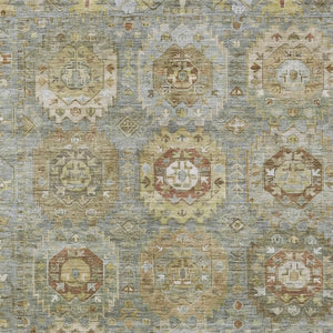 HomeRoots 9' Sage Brown & Taupe Medallion Indoor/Outdoor Area Rug - Durable, Washable, Stylish for High Traffic Spaces 629465