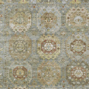 HomeRoots 10' Sage Brown and Taupe Medallion Washable Area Rug - Durable for Indoor & Outdoor Living Spaces 629466