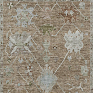 HomeRoots 8' X 10' Tribal Washable Area Rug - Durable Brown & Gray Design for Indoor/Outdoor Spaces, Easy Care 629476
