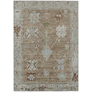 HomeRoots 10' Tribal Washable Area Rug - Stylish Brown & Gray Design for Indoor/Outdoor High-Traffic Areas 629478