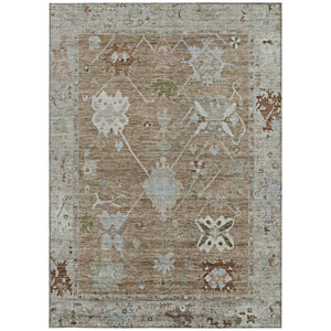 HomeRoots 10' Tribal Washable Area Rug - Stylish Brown & Gray Design for Indoor/Outdoor High-Traffic Areas 629478