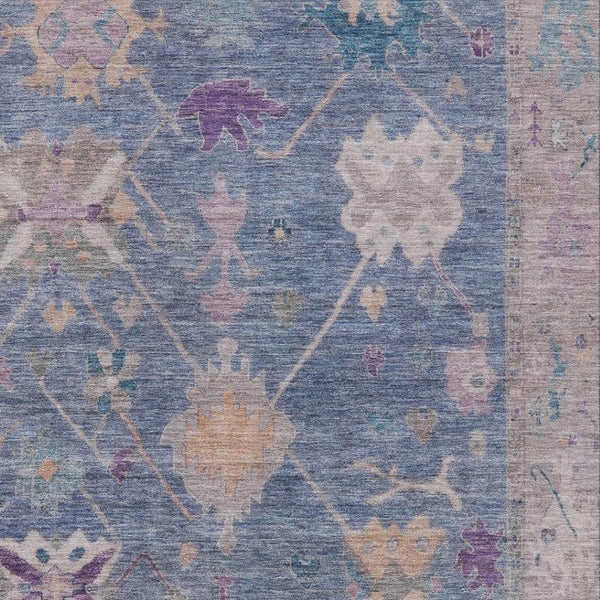 HomeRoots 10' Blue & Purple Tribal Washable Area Rug - Durable, Stylish, Indoor/Outdoor Carpet for All Spaces 629484