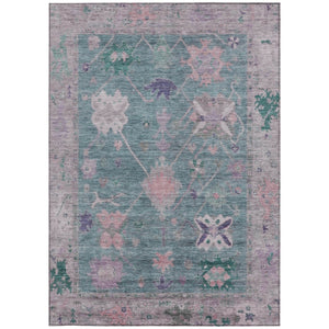 HomeRoots 8' X 10' Vibrant Green and Purple Tribal Washable Area Rug for Indoor/Outdoor Spaces, Easy Care! 629488