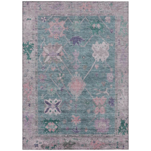 HomeRoots 10' Vibrant Green and Purple Tribal Washable Area Rug – Durable, Stain-Resistant Indoor/Outdoor Style 629490