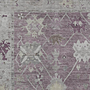 HomeRoots 9' X 12' Merlot and Gray Tribal Area Rug - Stylish, Washable, Durable Indoor/Outdoor Accent for Any Space 629495