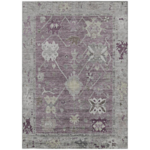 HomeRoots 10' X 14' Merlot & Gray Tribal Washable Area Rug - Stylish, Durable, Indoor/Outdoor Design for Any Space 629496