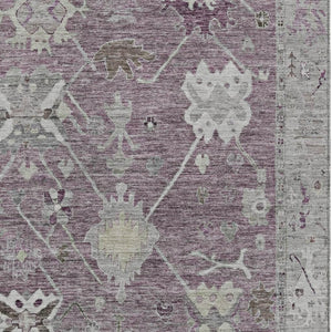 HomeRoots 10' X 14' Merlot & Gray Tribal Washable Area Rug - Stylish, Durable, Indoor/Outdoor Design for Any Space 629496