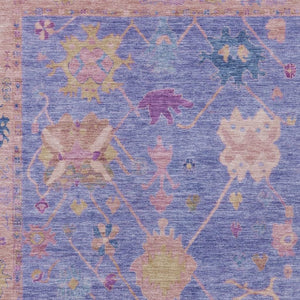 HomeRoots 8' X 10' Vibrant Purple and Blue Tribal Washable Area Rug - Stylish, Durable for Indoor/Outdoor Use! 629500