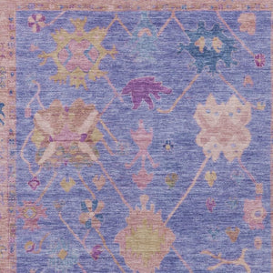 HomeRoots 8' X 10' Vibrant Purple and Blue Tribal Washable Area Rug - Stylish, Durable for Indoor/Outdoor Use! 629500