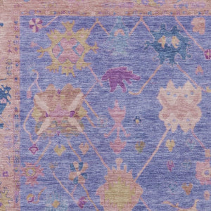 HomeRoots 9' X 12' Purple and Blue Tribal Area Rug - Stylish, Washable, Durable for Indoor & Outdoor Use! 629501