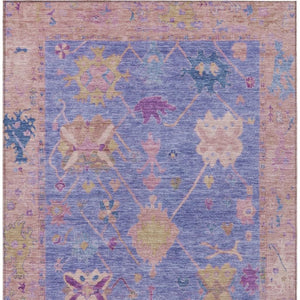 HomeRoots 10' X 14' Purple and Blue Tribal Area Rug - Durable, Washable, Stylish for Indoor & Outdoor Spaces 629502
