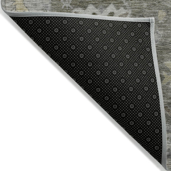 HomeRoots 5' X 8' Stylish Pewter and Gold Tribal Area Rug – Washable, Durable, Perfect for Indoor & Outdoor Use 629504