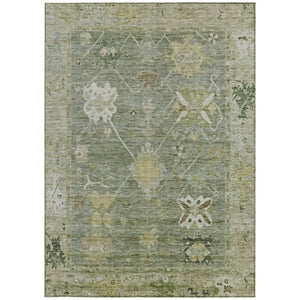 HomeRoots 9' X 12' Sage and Beige Tribal Area Rug - Stylish, Washable & Durable for Indoor/Outdoor Use! 629513