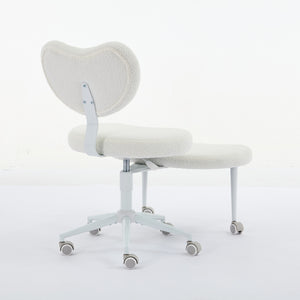 English Elm Meditation Chair Plus with Memory Foam Seat and Lumbar Support, Swivel Footstool for Active Sitting Ivory W1143P314942