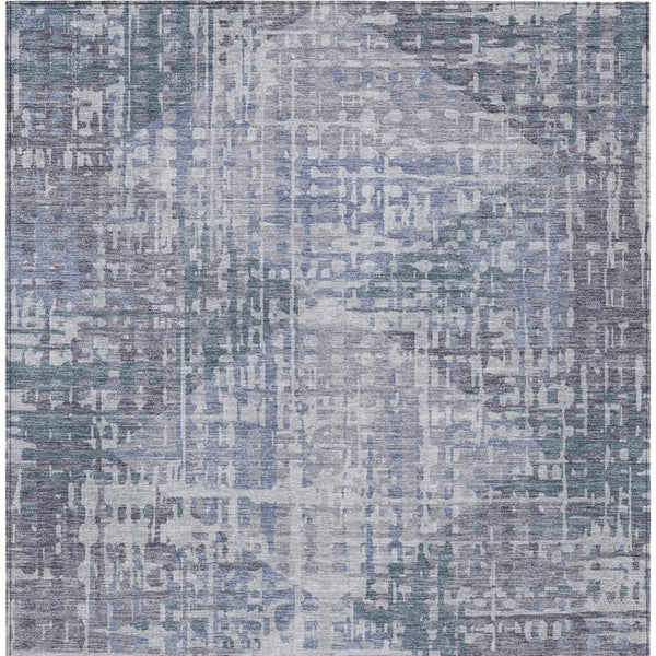 HomeRoots 8' X 10' Washable Blue & Purple Geometric Area Rug - Durable, Modern, Indoor/Outdoor Versatility! 629524