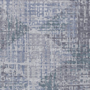 HomeRoots 9' X 12' Blue and Purple Geometric Area Rug – Modern Indoor/Outdoor Design, Washable & Durable! 629525
