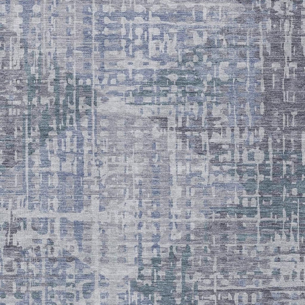 HomeRoots 9' X 12' Blue and Purple Geometric Area Rug – Modern Indoor/Outdoor Design, Washable & Durable! 629525