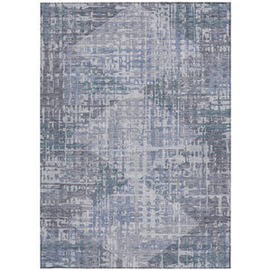 HomeRoots 10' X 14' Stylish Blue and Purple Geometric Washable Rug - Durable, Stain-Resistant for Indoor/Outdoor Use 629526