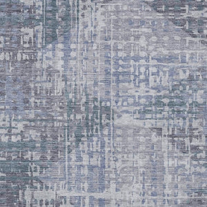 HomeRoots 10' X 14' Stylish Blue and Purple Geometric Washable Rug - Durable, Stain-Resistant for Indoor/Outdoor Use 629526