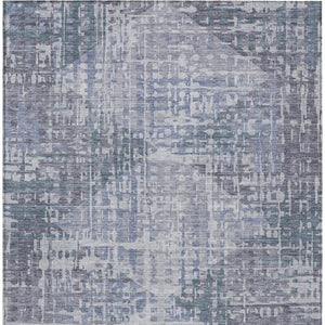 HomeRoots 10' X 14' Stylish Blue and Purple Geometric Washable Rug - Durable, Stain-Resistant for Indoor/Outdoor Use 629526