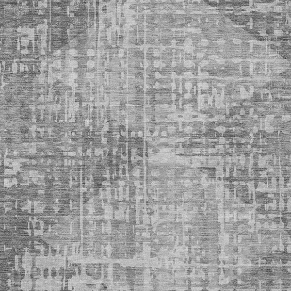 HomeRoots 5' X 8' Gray and Silver Geometric Area Rug – Stylish, Washable, Durable for Indoor & Outdoor Use 629528
