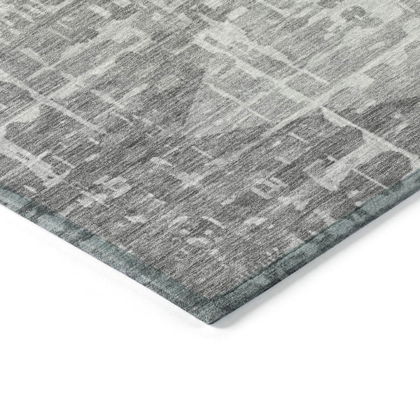 HomeRoots 5' X 8' Gray and Silver Geometric Area Rug – Stylish, Washable, Durable for Indoor & Outdoor Use 629528