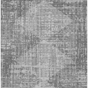 HomeRoots 8' X 10' Gray and Silver Geometric Area Rug - Washable, Durable, Stylish for Indoor & Outdoor Spaces 629530