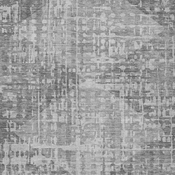 HomeRoots 9' Gray and Silver Geometric Washable Rug - Stylish Indoor/Outdoor Area Rug for High-Traffic Spaces 629531