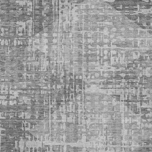 HomeRoots 10' X 14' Geometric Gray & Silver Area Rug - Washable, Stain-Resistant, Indoor & Outdoor Versatile Decor 629532