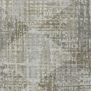 HomeRoots 9' X 12' Stylish Pewter & Beige Geometric Indoor-Outdoor Area Rug - Durable, Washable, Modern Design! 629537