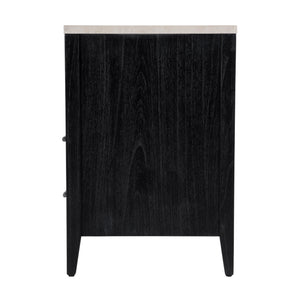Butler Specialty Butler Averly Marble And Wood Nightstand - Elegant Storage Solution With Open Shelf For Modern Spaces Black Mindi Wood,Mindi Veneer,Mdf,Marble 6295432-butler