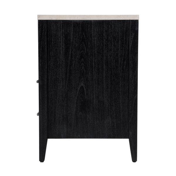 Butler Specialty Butler Averly Marble And Wood Nightstand - Elegant Storage Solution With Open Shelf For Modern Spaces Black Mindi Wood,Mindi Veneer,Mdf,Marble 6295432-butler